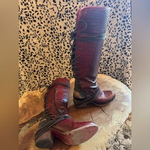 Freebird by Steven Burgundy Lace Up Boots